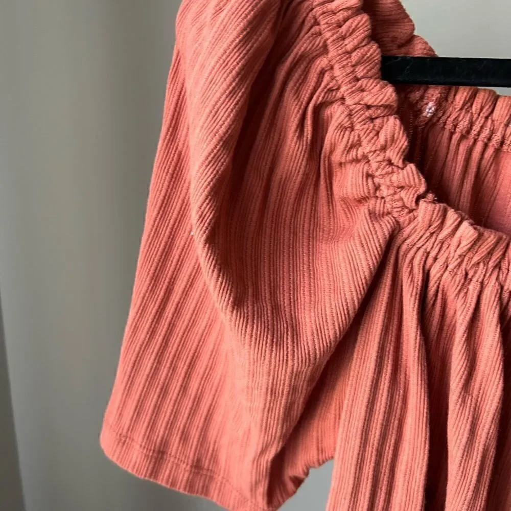Madewell Rust Off-Shoulder Pullover Top - Picture 5 of 9